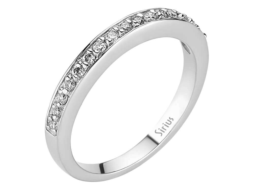 0,21 Karat Diamant Halbrunde Allianz - handgefertigter Diamantschmuck aus Feingold | Sirius Diamant