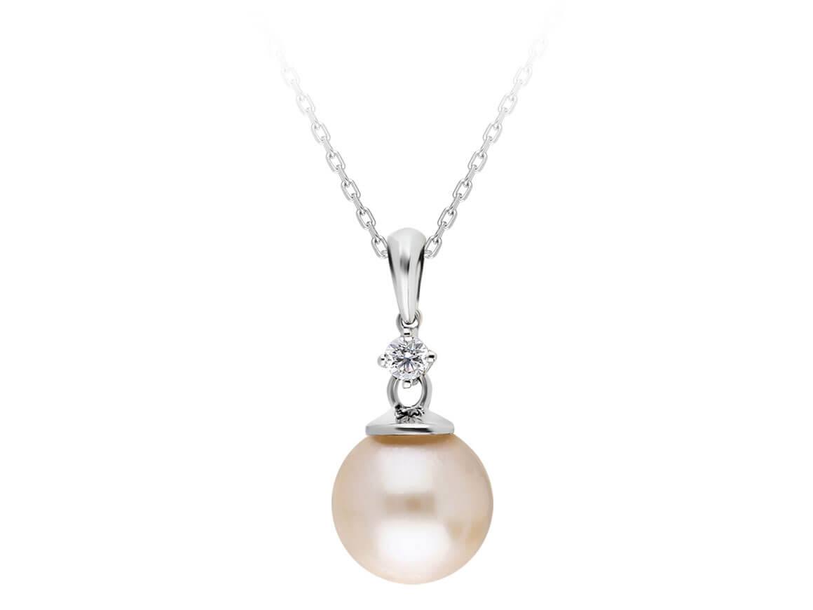 Diamant und Perle Collier - handgefertigter Diamantschmuck aus Feingold | Sirius Diamant