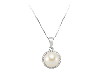 Diamond and pearl necklace