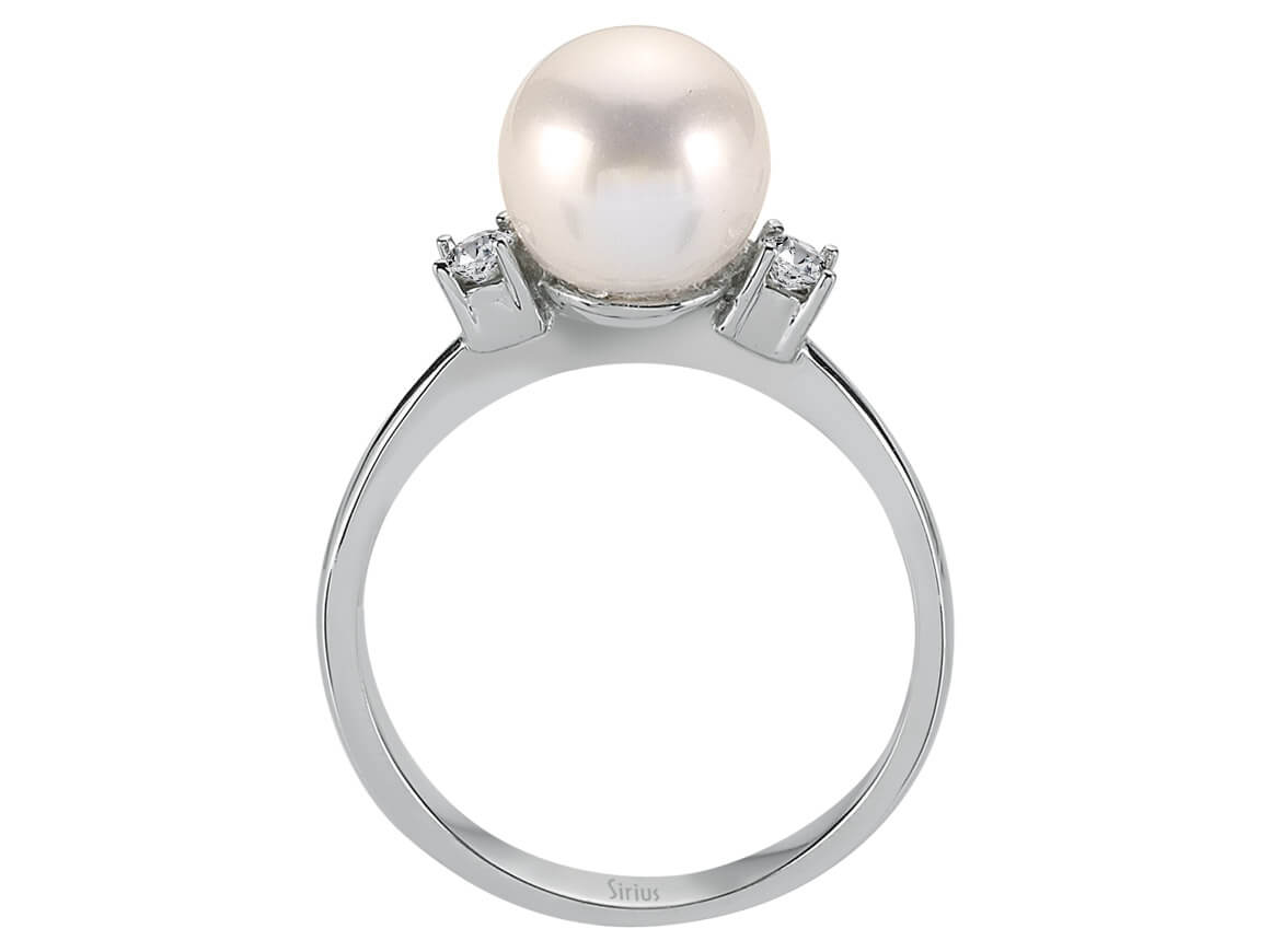 Diamant und Perle Ring - handgefertigter Diamantschmuck aus Feingold | Sirius Diamant