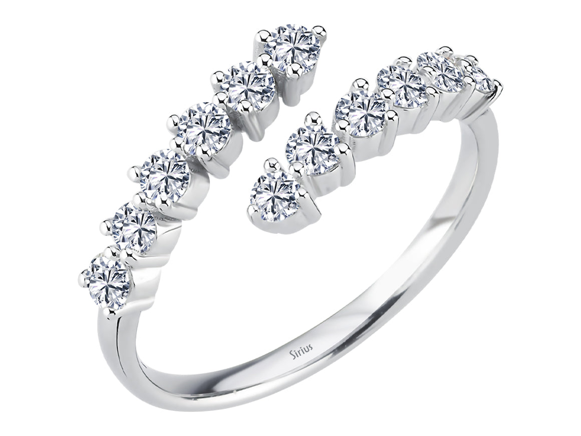 Diamant Halbrunder Ring – handgefertigter Diamantschmuck aus Feingold | Sirius Diamant
