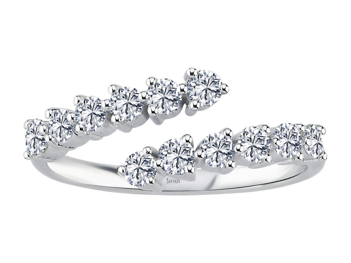 Diamant Halbrunder Ring – handgefertigter Diamantschmuck aus Feingold | Sirius Diamant