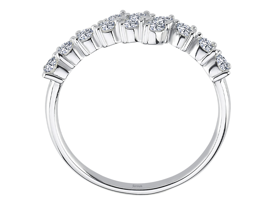 Diamant Halbrunder Ring – handgefertigter Diamantschmuck aus Feingold | Sirius Diamant