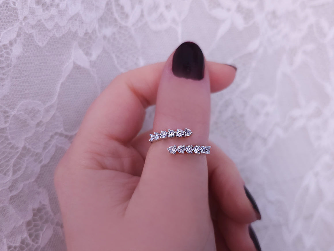 Diamond Isolde Half-Round Ring