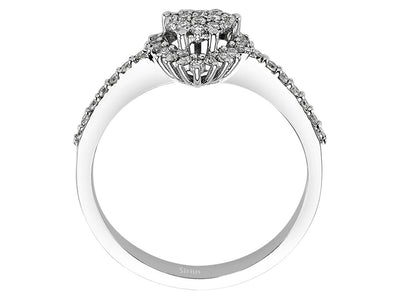 Diamond heart entourage women's ring