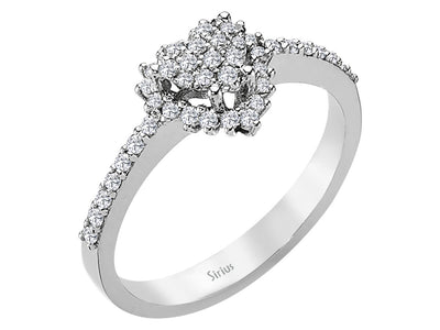 Diamond heart entourage women's ring