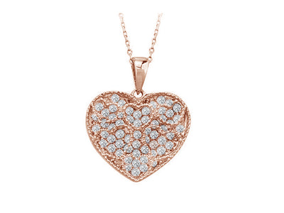 Collier cœur en diamant de 0,78 carat en or blanc 14 carats