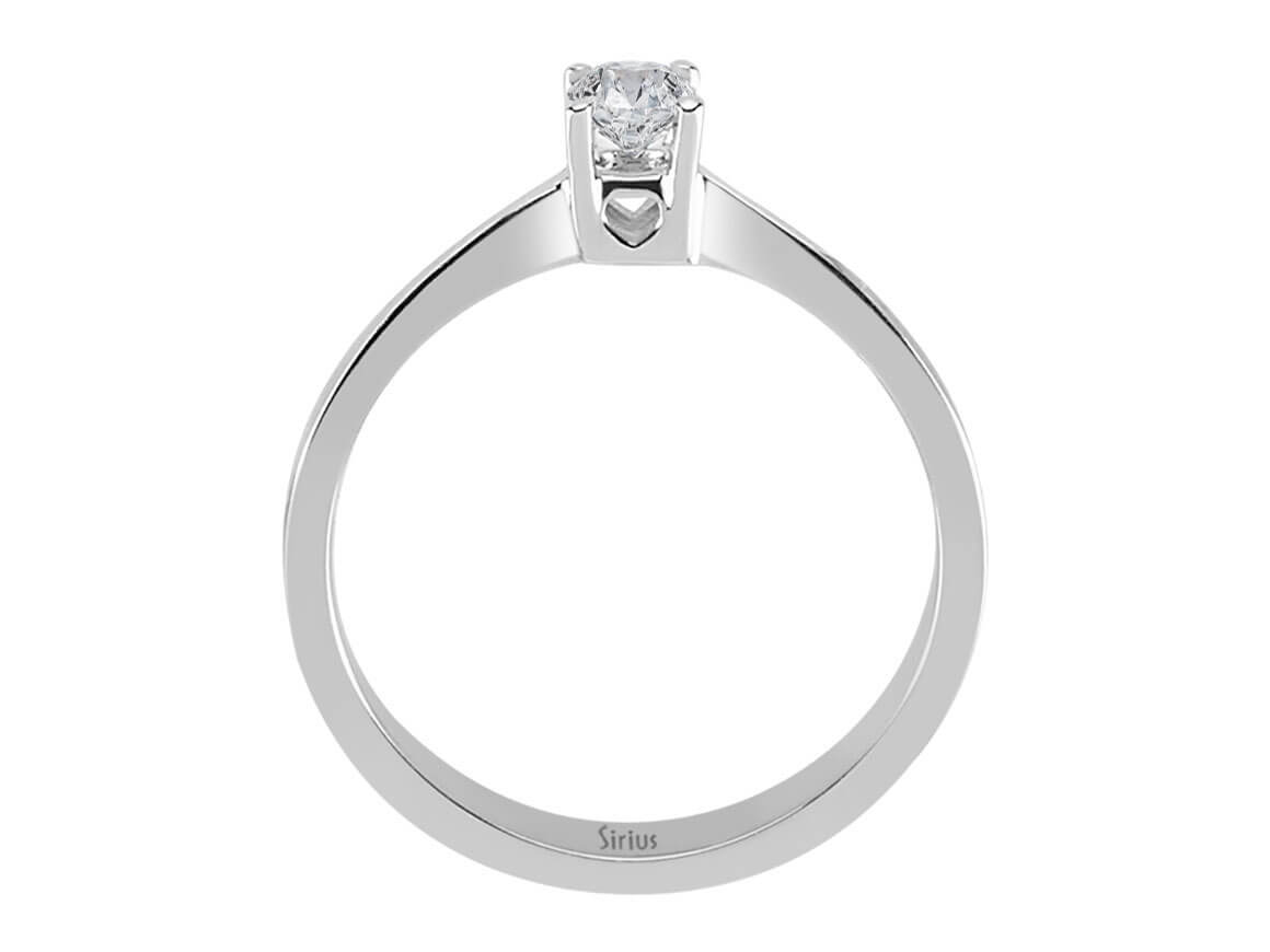 0.17 carat diamond heart motif solitaire ring in 18K white gold