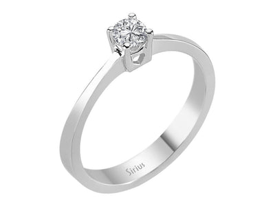 0.17 carat diamond heart motif solitaire ring in 18K white gold