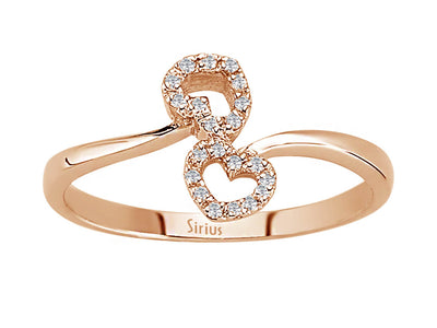 Diamond Double Hearts Ring