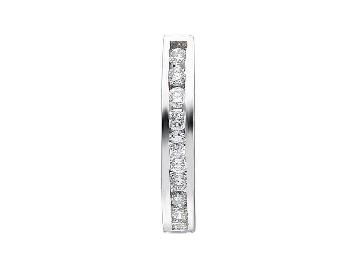 0,10 Karat Diamant Herren Creolen in 14 K Weißgold - handgefertigter Diamantschmuck aus Feingold | Sirius Diamant