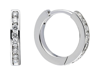 G color 0.30 carat diamond hoop earrings in 333 8k white gold