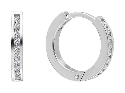 0.20 carat diamond hoop earrings in 14 carat white gold