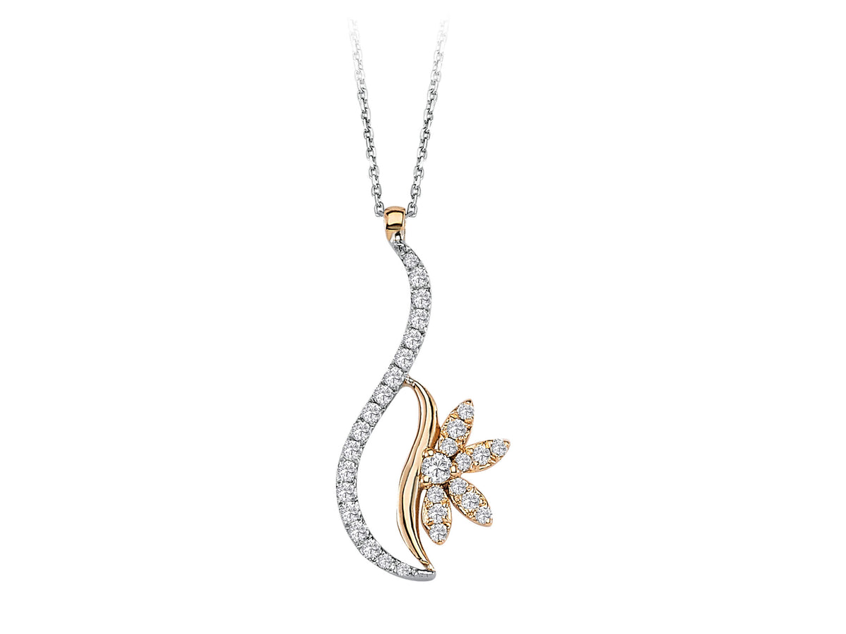 Diamant Schneeglöckchen Collier - handgefertigter Diamantschmuck aus Feingold | Sirius Diamant