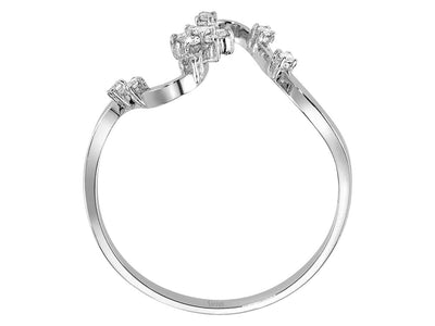 Bague perce-neige en or blanc 8 carats avec diamant de 0,15 carat