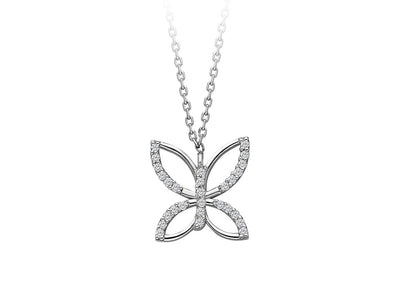 Collier papillon diamant en or blanc 333 8 carats