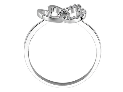 Diamond butterfly ring in 333 8 carat white gold
