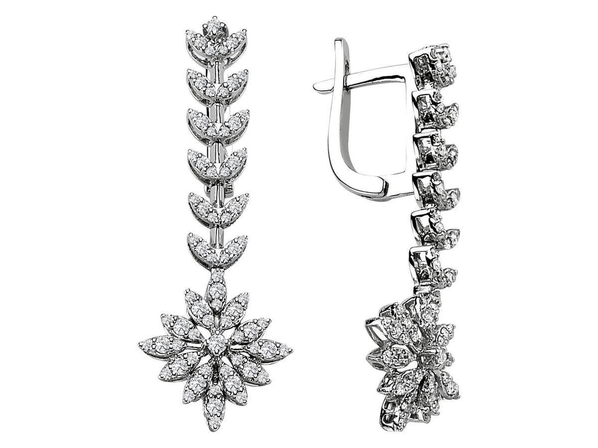 Diamant Chrysantheme Ohrhänger in 18 K - handgefertigter Diamantschmuck aus Feingold | Sirius Diamant