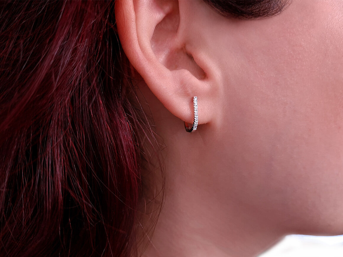 0,09 Carat Diamant Creolen - handgefertigter Diamantschmuck aus Feingold | Sirius Diamant