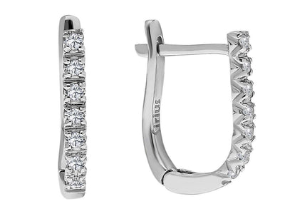 0.09 carat diamond hoop earrings