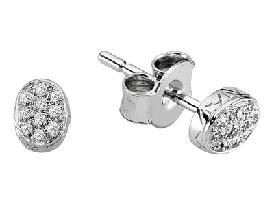 0.08 Carat Diamond Oval Earrings