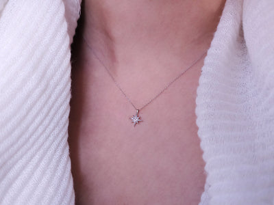 Polaris necklace with diamonds in 14k gold