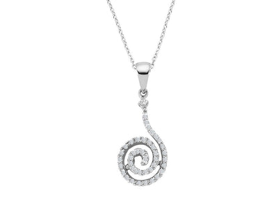 Diamond lava necklace in 18 carat white gold