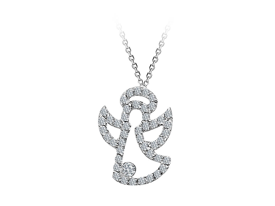Diamant Engel Collier – handgefertigter Diamantschmuck aus Feingold | Sirius Diamant