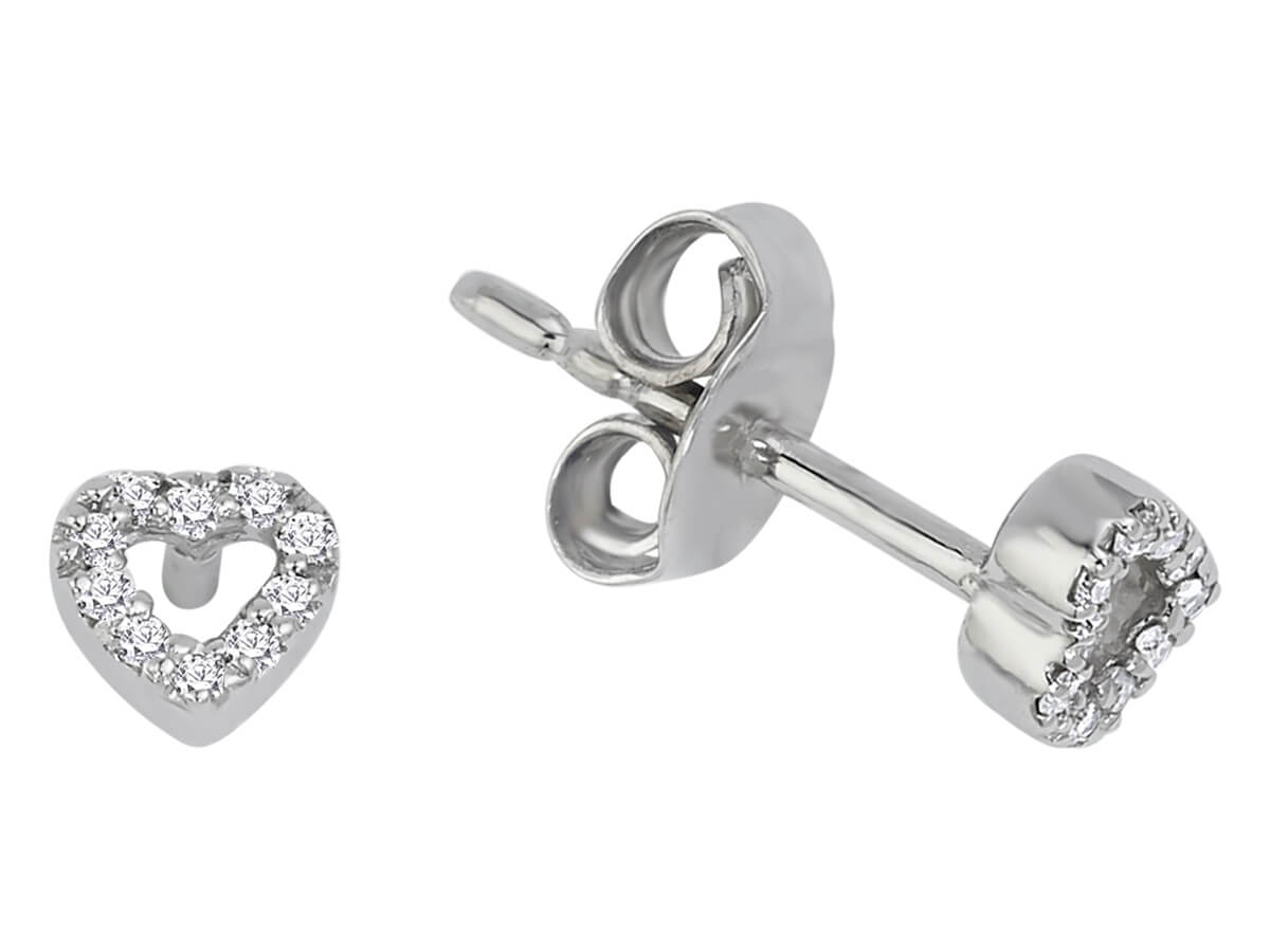 Diamant Klein Herz Ohrringe - handgefertigter Diamantschmuck aus Feingold | Sirius Diamant