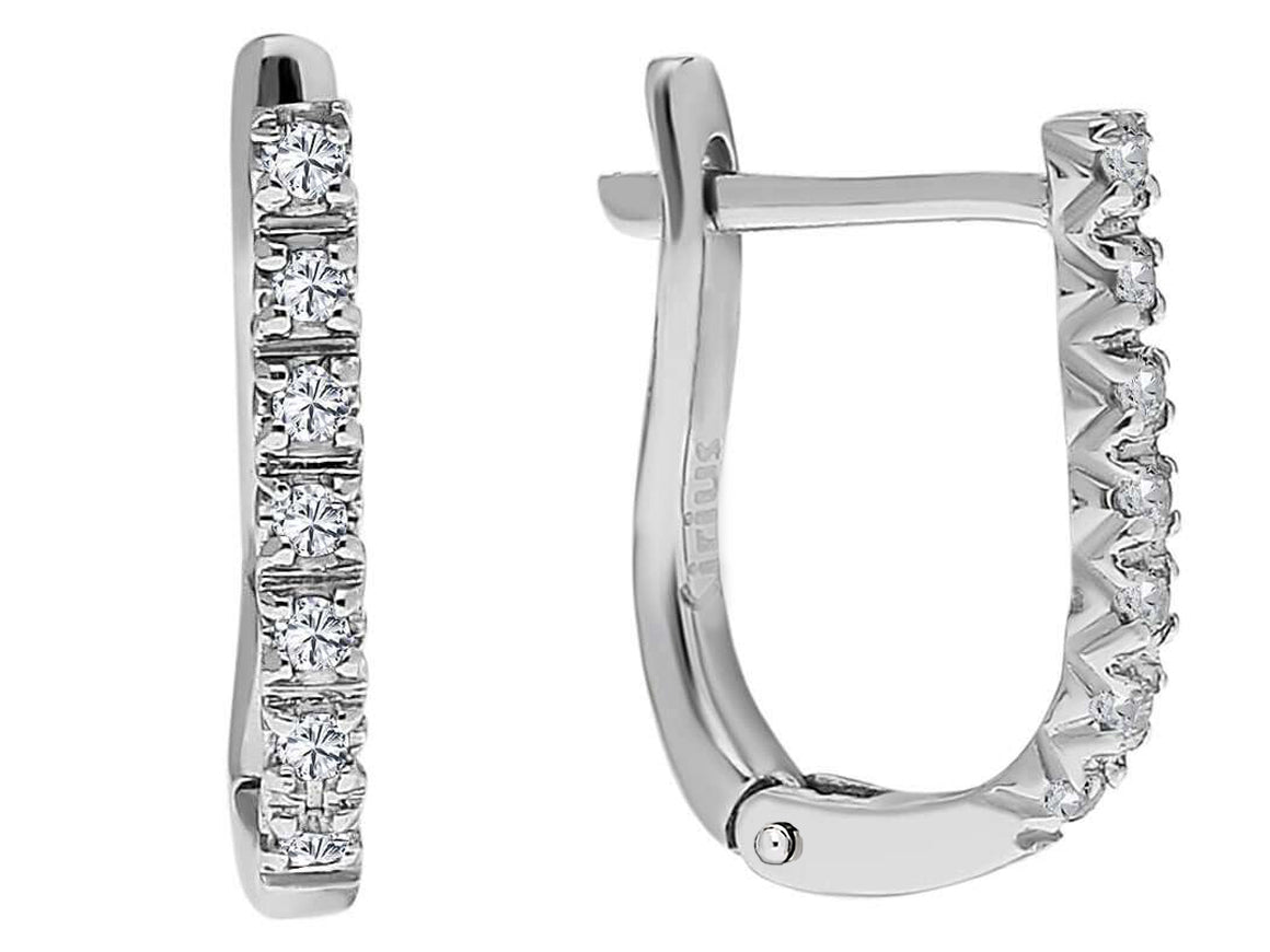 Minimalist hoop earrings with diamonds