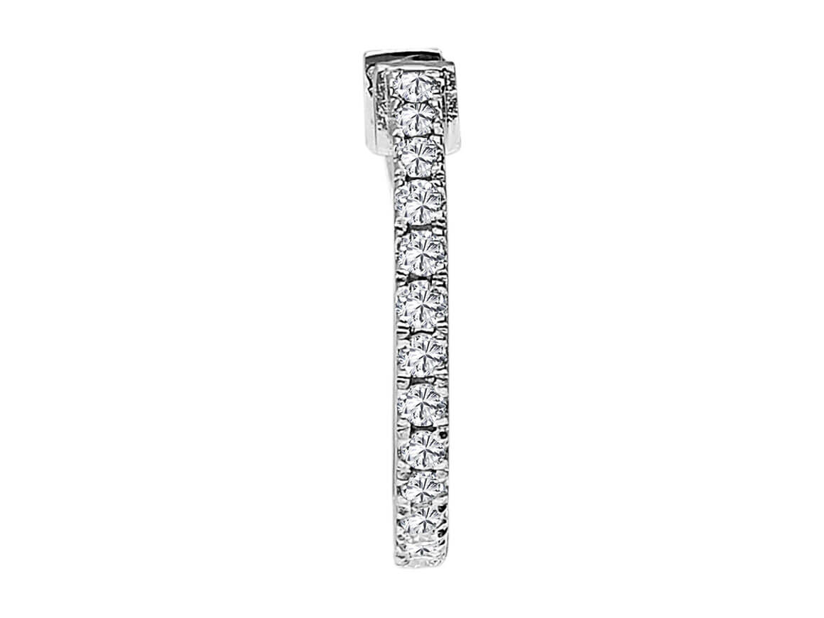 Modern Diamant Creolen Herrenohrring in 585er 14K Weissgold - handgefertigter Diamantschmuck aus Feingold | Sirius Diamant