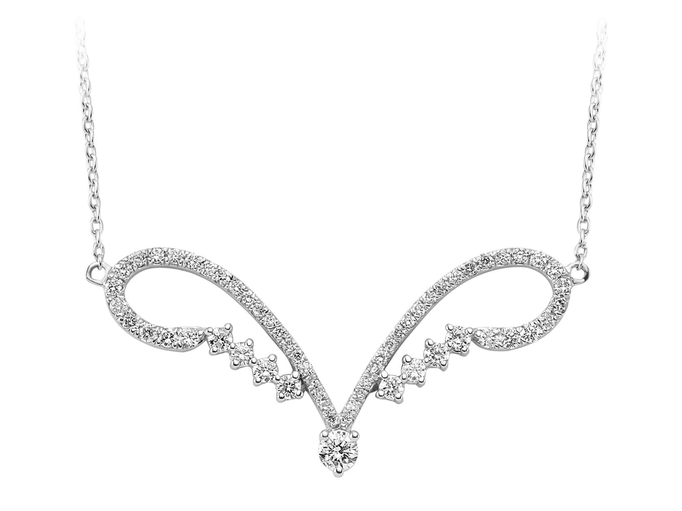 Diamond Modern Crown Necklace