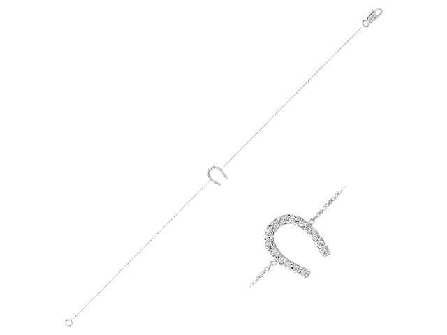 Diamant Hufeisen Armband in 14 K Weißgold - handgefertigter Diamantschmuck aus Feingold | Sirius Diamant