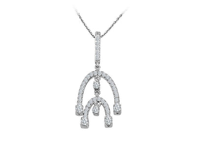 Diamond Poseidon Trident Necklace in 18 K White Gold