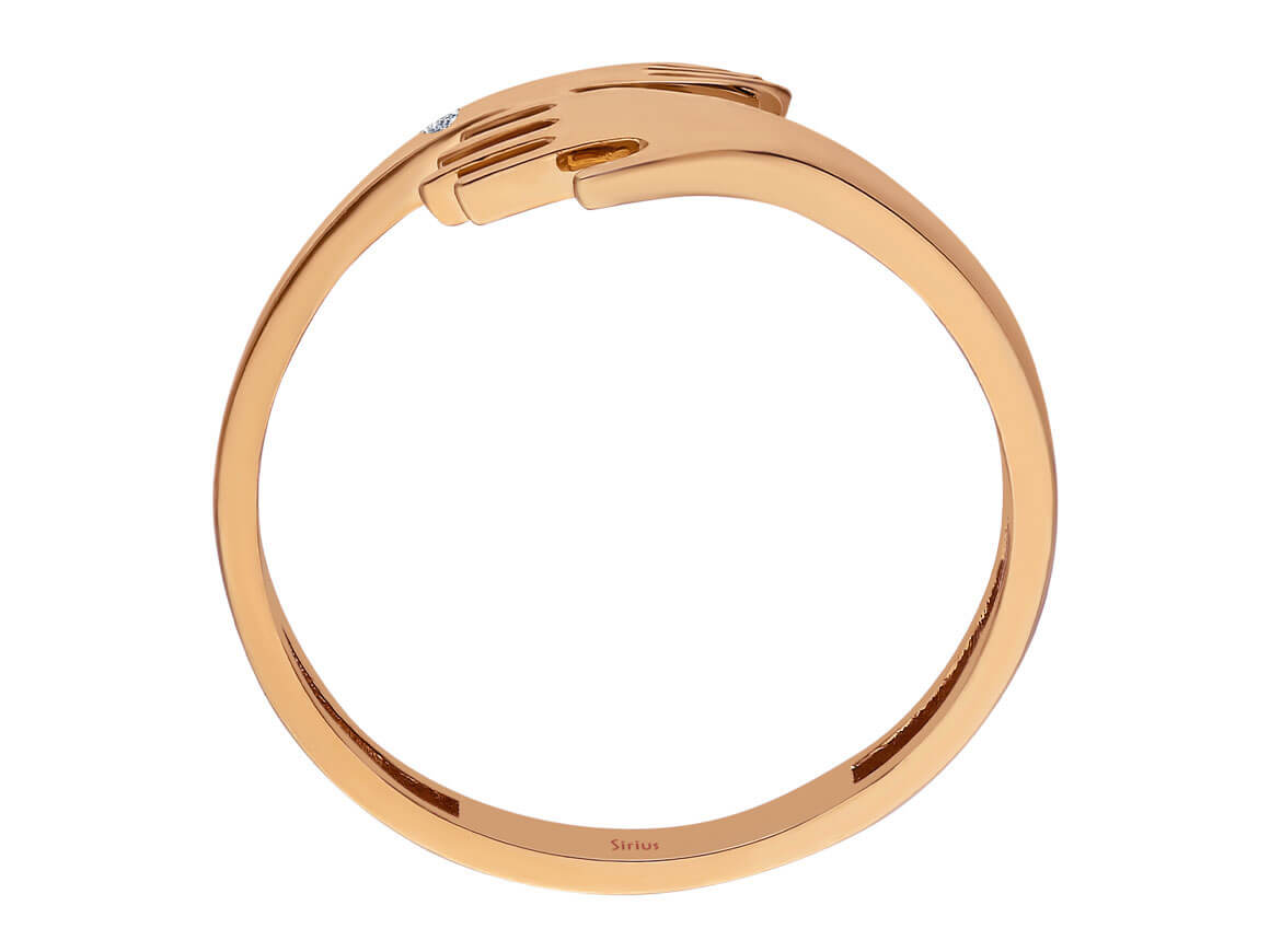 Ring with diamonds and clasped hands