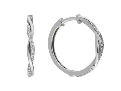 0.17 carat diamond infinity earrings in 14 carat white gold