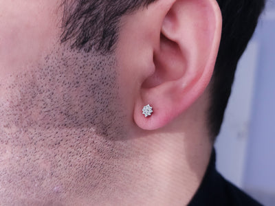 Starlight men's earrings with diamonds
