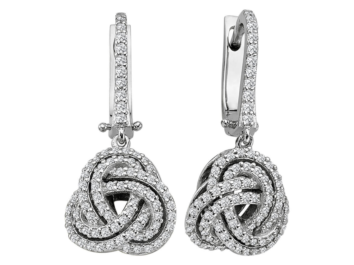 0,70 Gesamtkarat Diamant Endlose Spirale Ohrhänger in 14 Karat Weißgold - handgefertigter Diamantschmuck aus Feingold | Sirius Diamant
