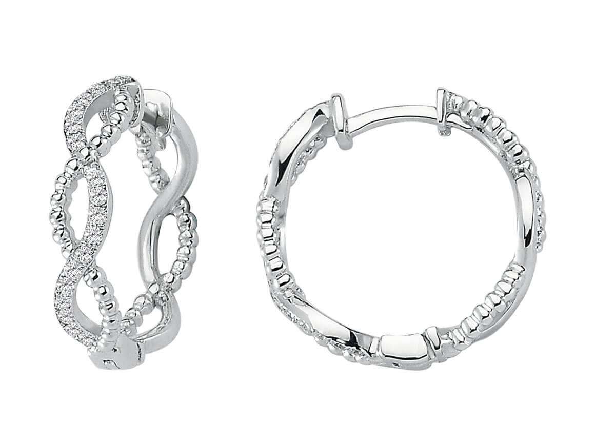 Diamond infinity hoop earring