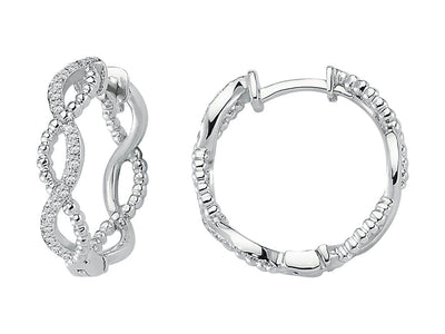 Diamond infinity hoop earring
