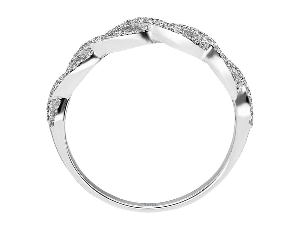 Diamond eternity half-round ring