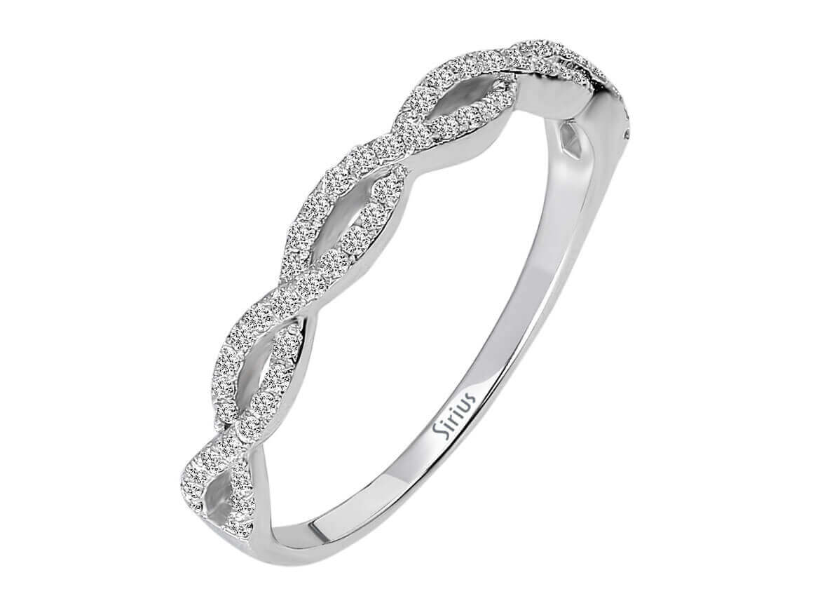 Diamond eternity half-round ring