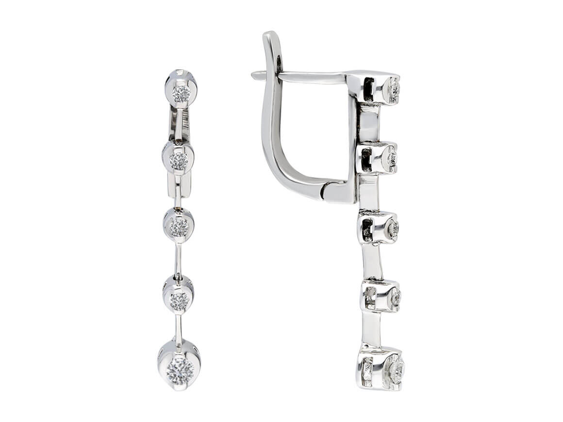 Diamant Tennis Ohrschmuck Ohrhänger  in 18 K - handgefertigter Diamantschmuck aus Feingold | Sirius Diamant