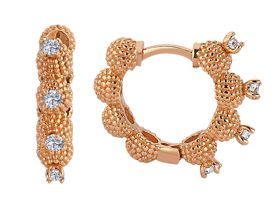 Diamond earrings with ball closure