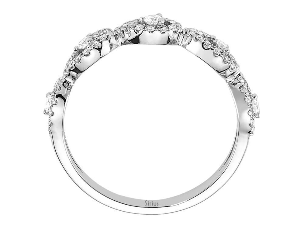 Diamond raindrop ring in 14 carat white gold