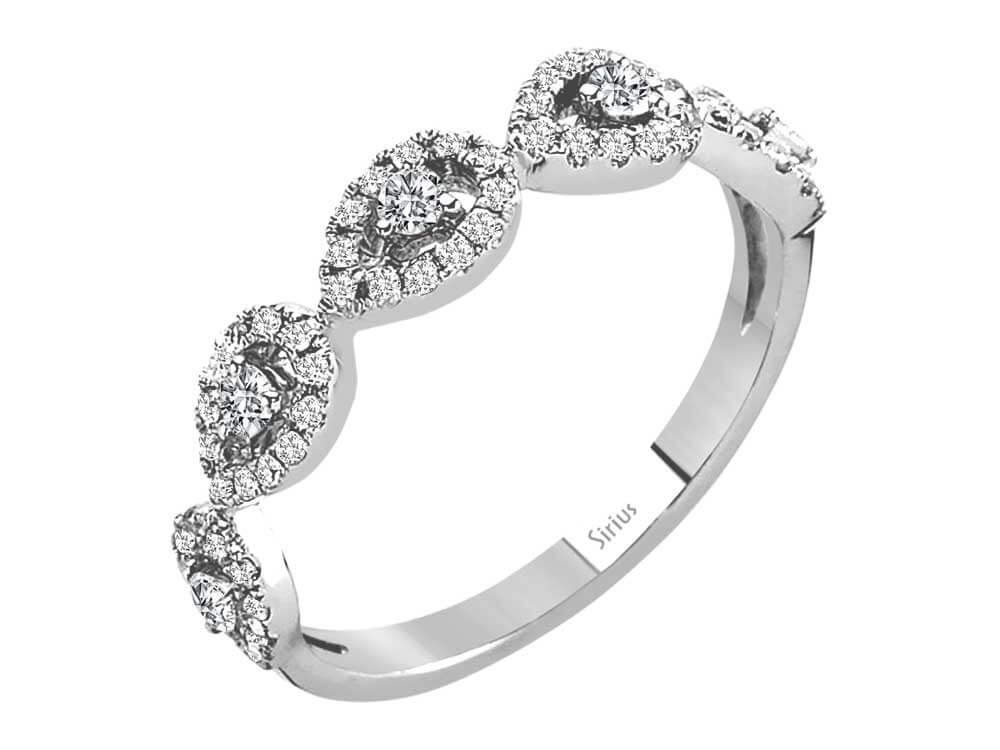 Diamant Regentropfen Ring in 585er 14 Karat Weißgold - handgefertigter Diamantschmuck aus Feingold | Sirius Diamant