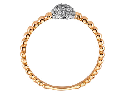 Bague demi-monde en or jaune et blanc 14 carats avec diamant de 0,19 carat