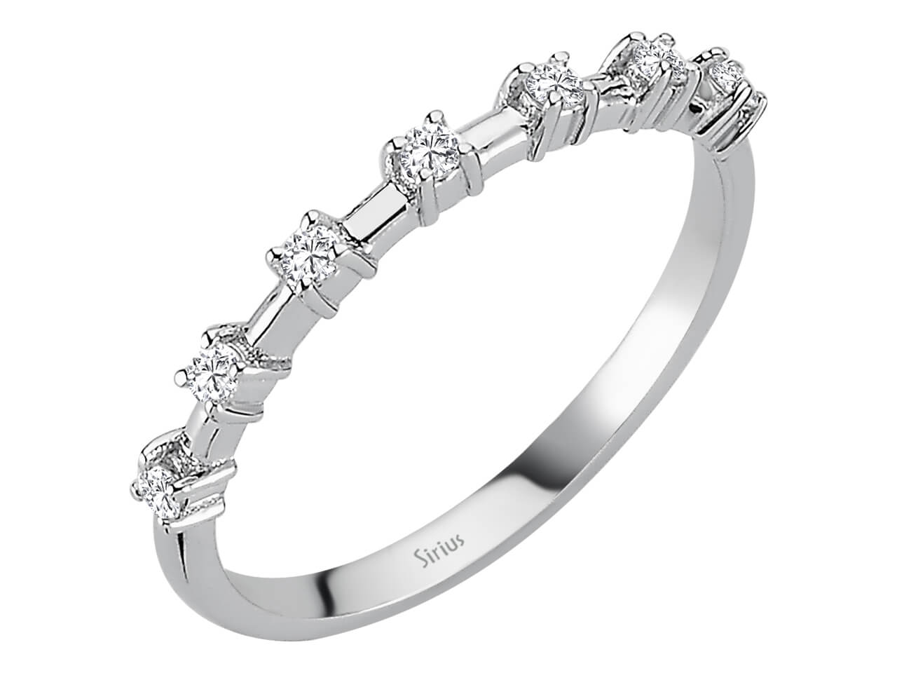 Alliance demi-ronde en diamant
