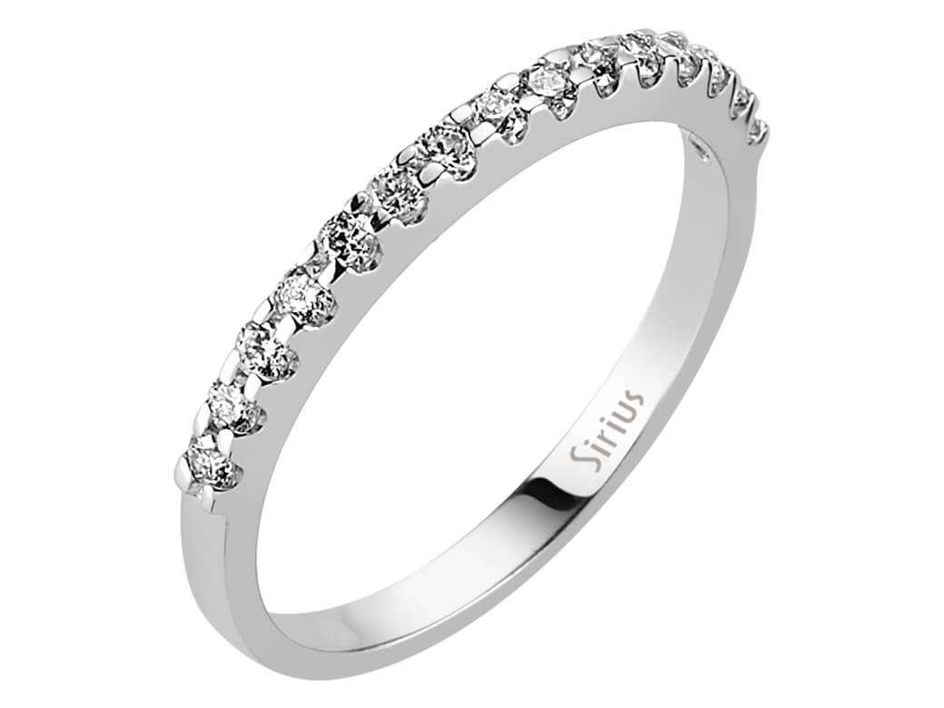 Insgesamt 0,29 Carat Diamant halbrundum Allianz - handgefertigter Diamantschmuck aus Feingold | Sirius Diamant