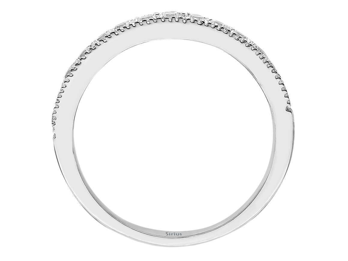 Alliance demi-ronde en diamant de 0,46 carat